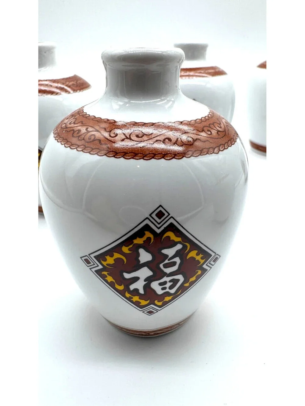 Vintage Taiwan Eight Immortals Porcelain Liquor Bottles Set 7/8 ROC - Beautiful